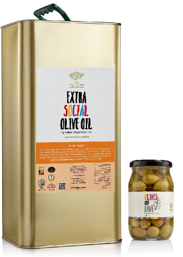 פח שמן זית 5 ליטר פיקואל + זיתים אורגניים